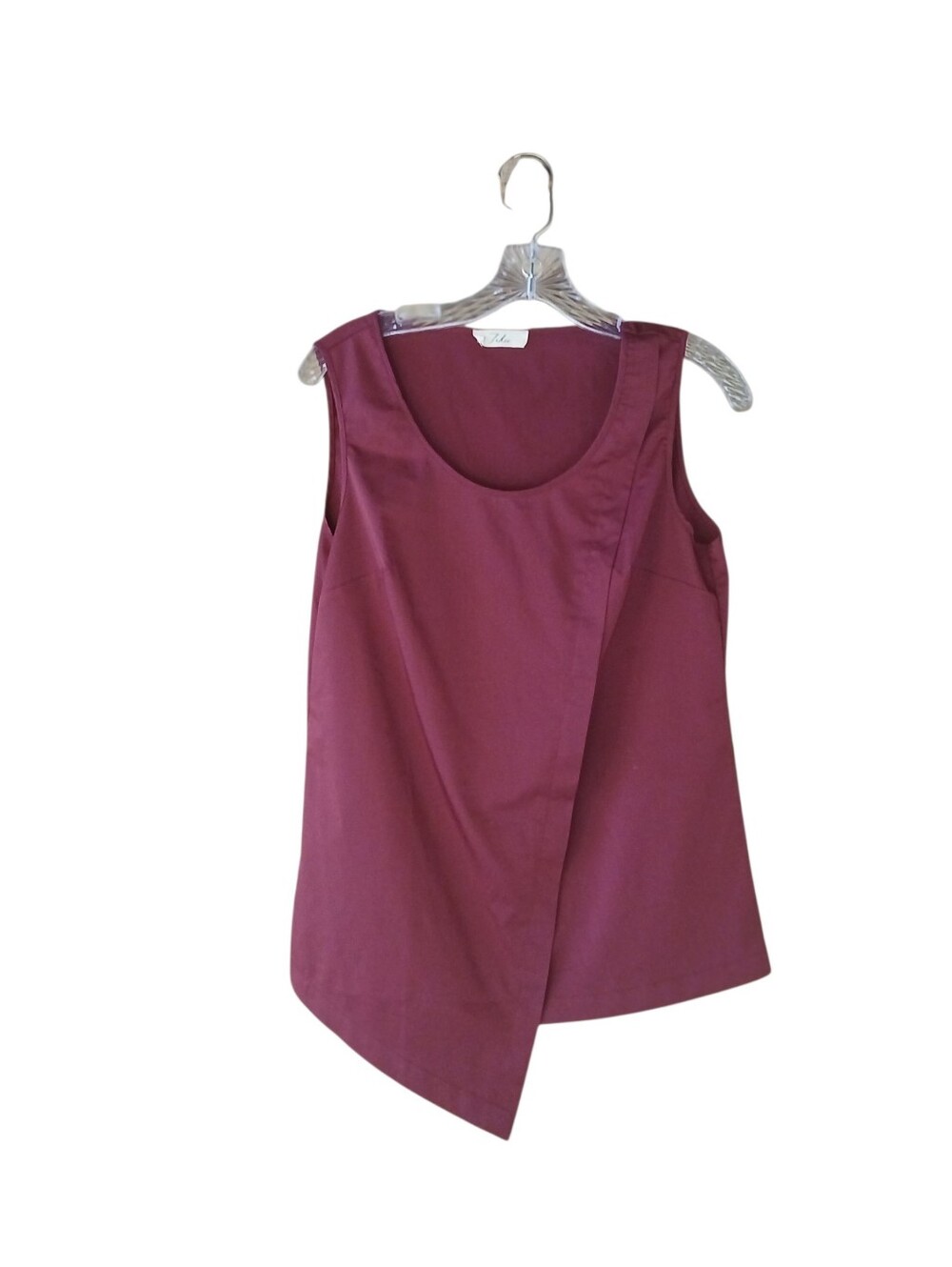 Takei Maroon Scoop Neck Bamboo Blend Tank Top Medium